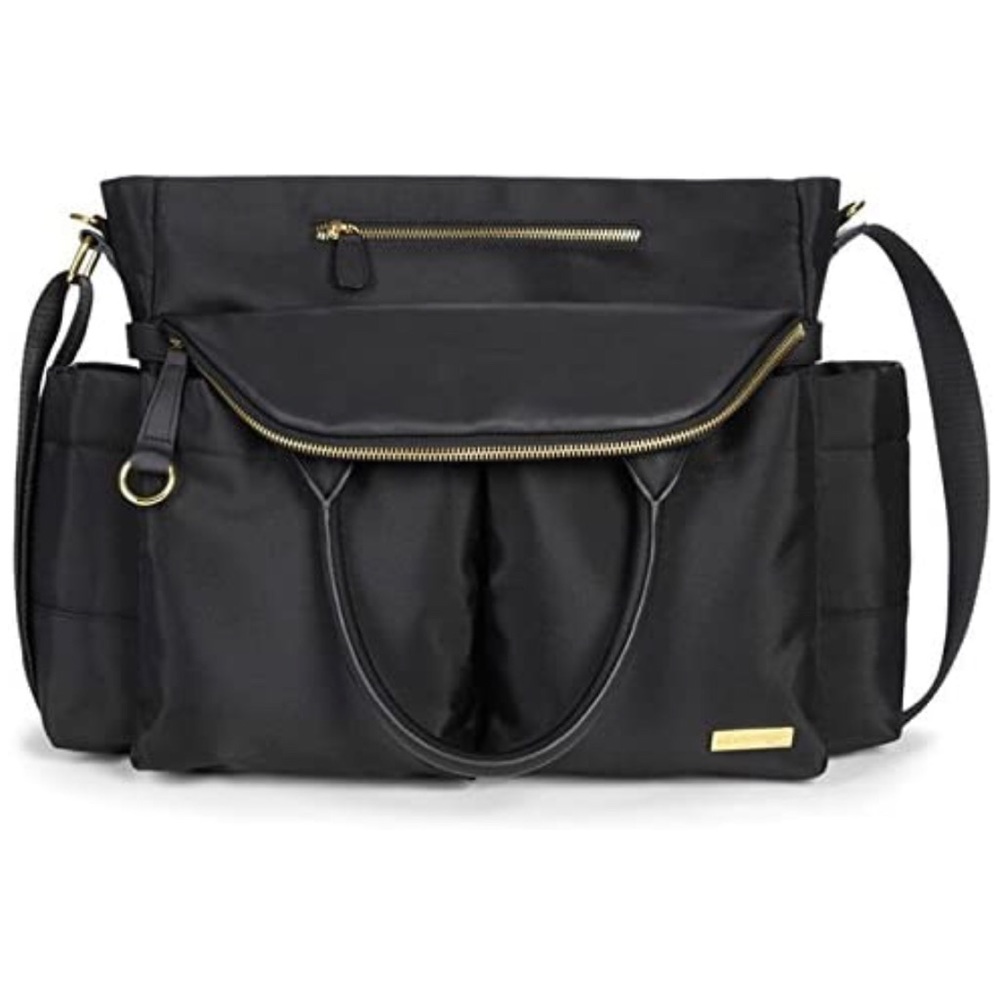 Skip Hop Chelsea Chic Black Diaper Bag Satchel